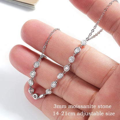 Adjustable All Real Moissanite Bracelet