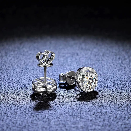 Silver Plated 925 Moissanite Stud Earrings