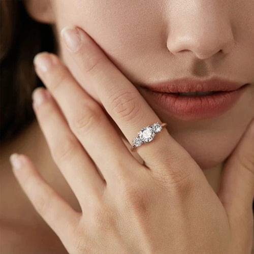 Moissanite Diamond Round Ring
