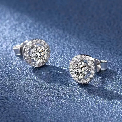 Silver Plated 925 Moissanite Stud Earrings