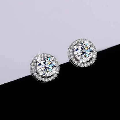 Silver Plated 925 Moissanite Stud Earrings